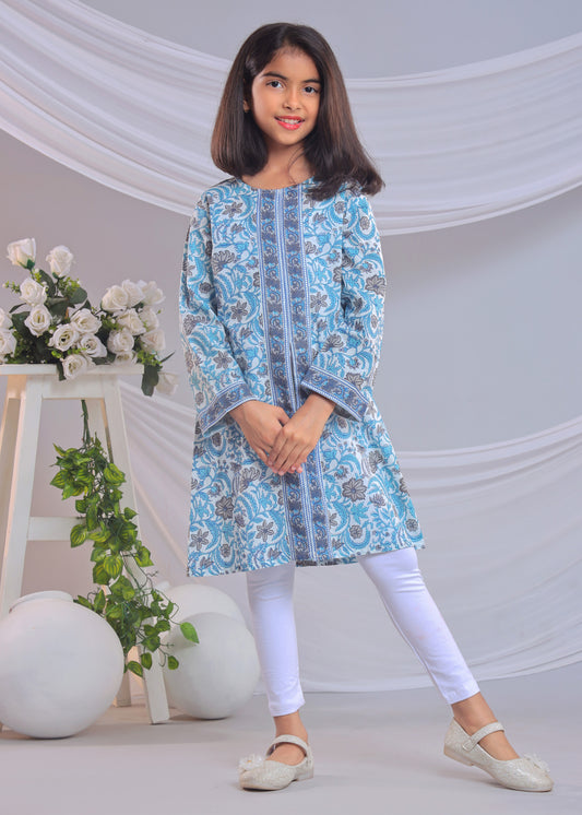 Misbis Girls Floral Printed Straight Kurta