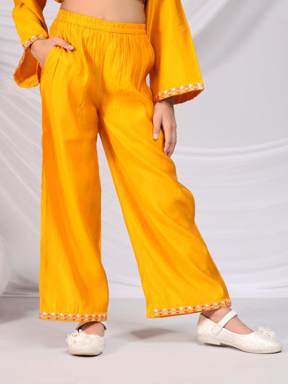 Misbis Girl's Embroidery Kurta Plazzo And Dupatta Set