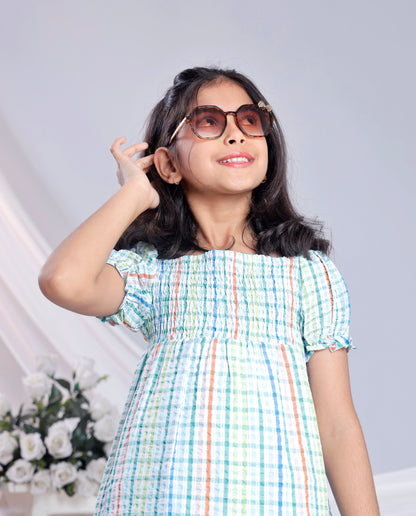 Misbis Check Print Summer Soft Stylish Dress