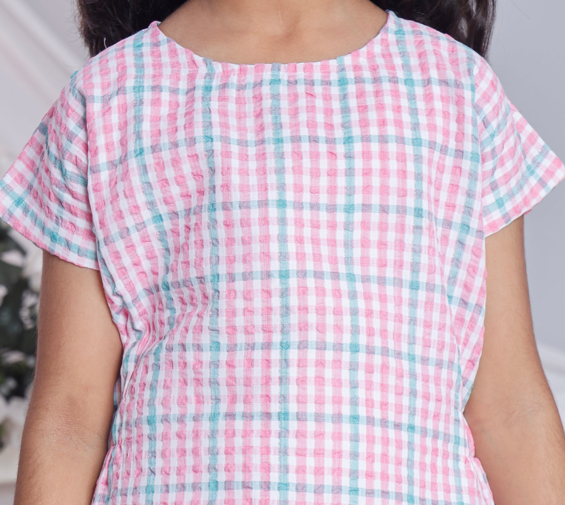 Misbis Check Print Summer Soft Stylish Dress