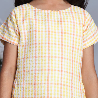 Misbis Check Print Summer Soft Stylish Dress