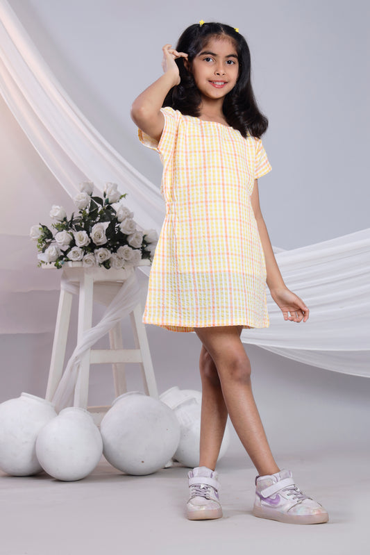 Misbis Check Print Summer Soft Stylish Dress
