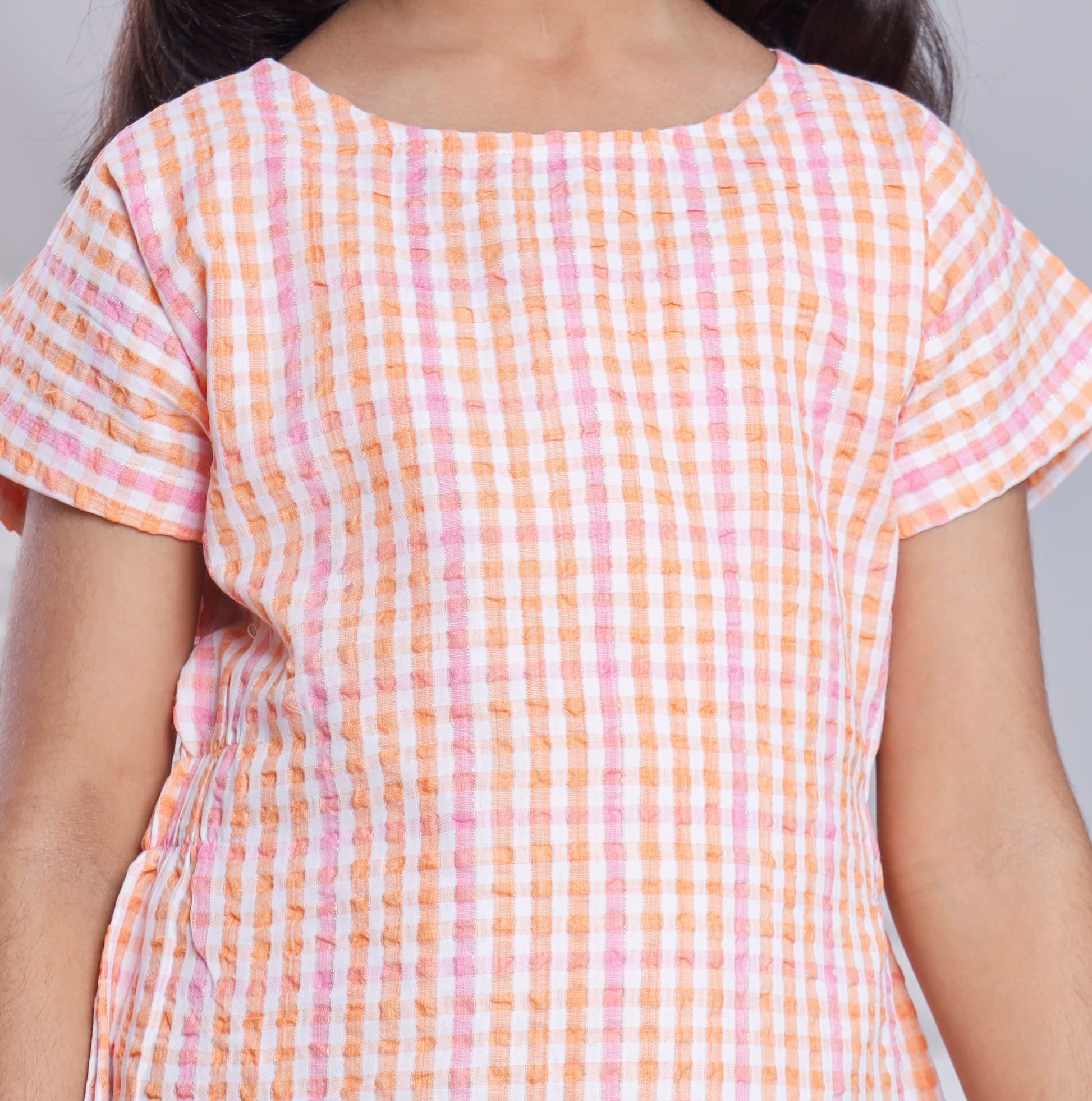 Misbis Check Print Summer Soft Stylish Dress