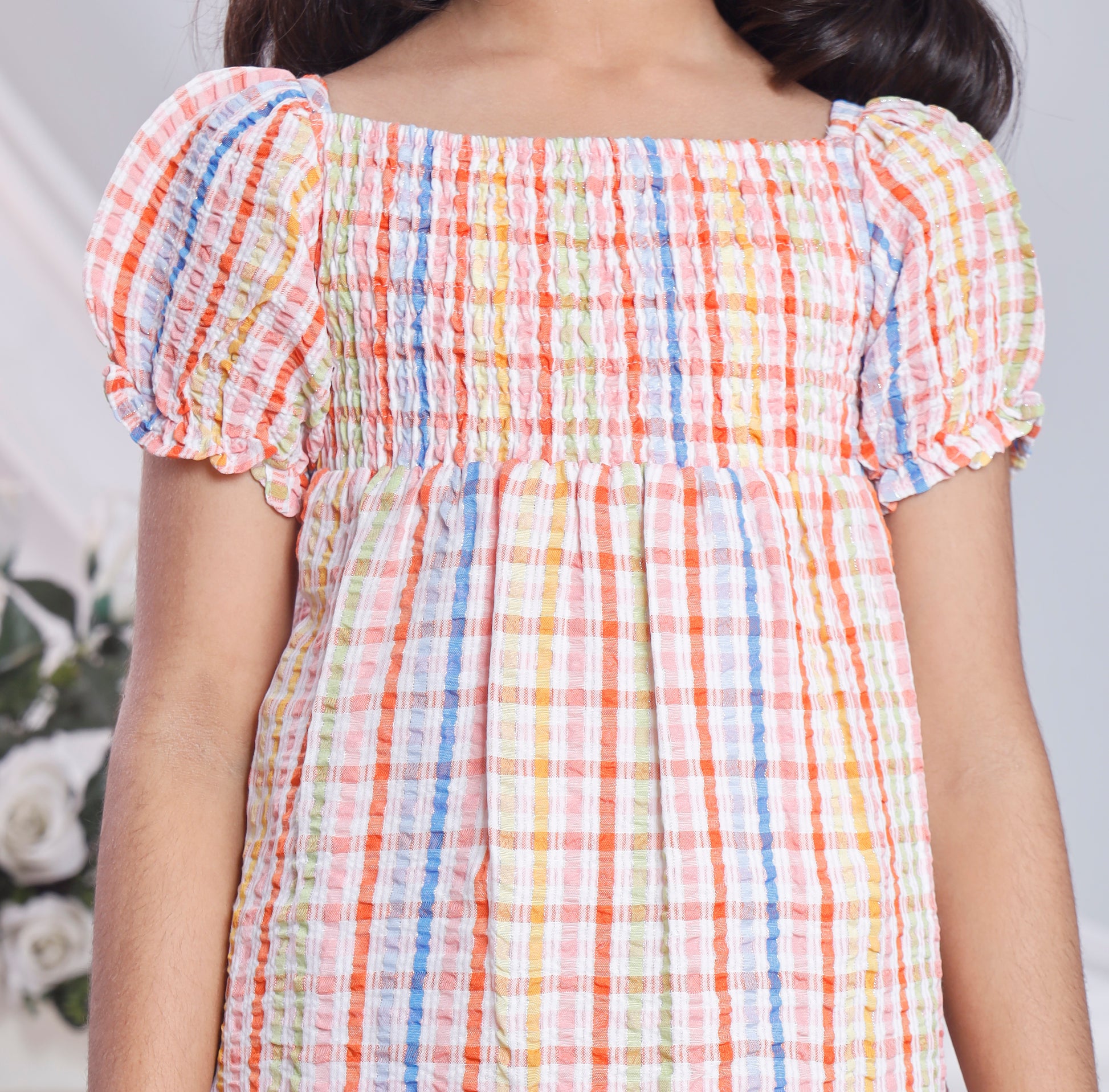 Misbis Check Print Summer Soft Stylish Dress