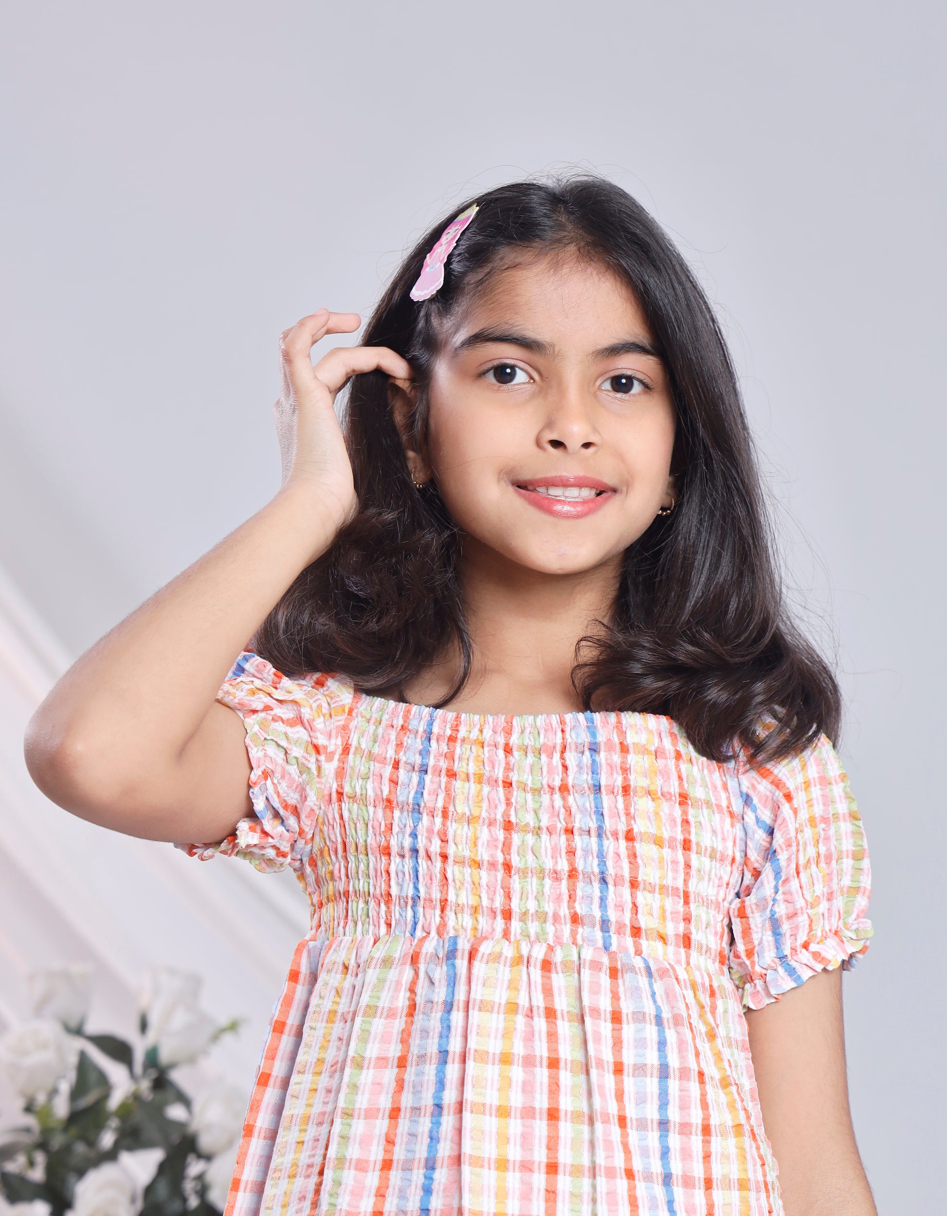 Misbis Check Print Summer Soft Stylish Dress