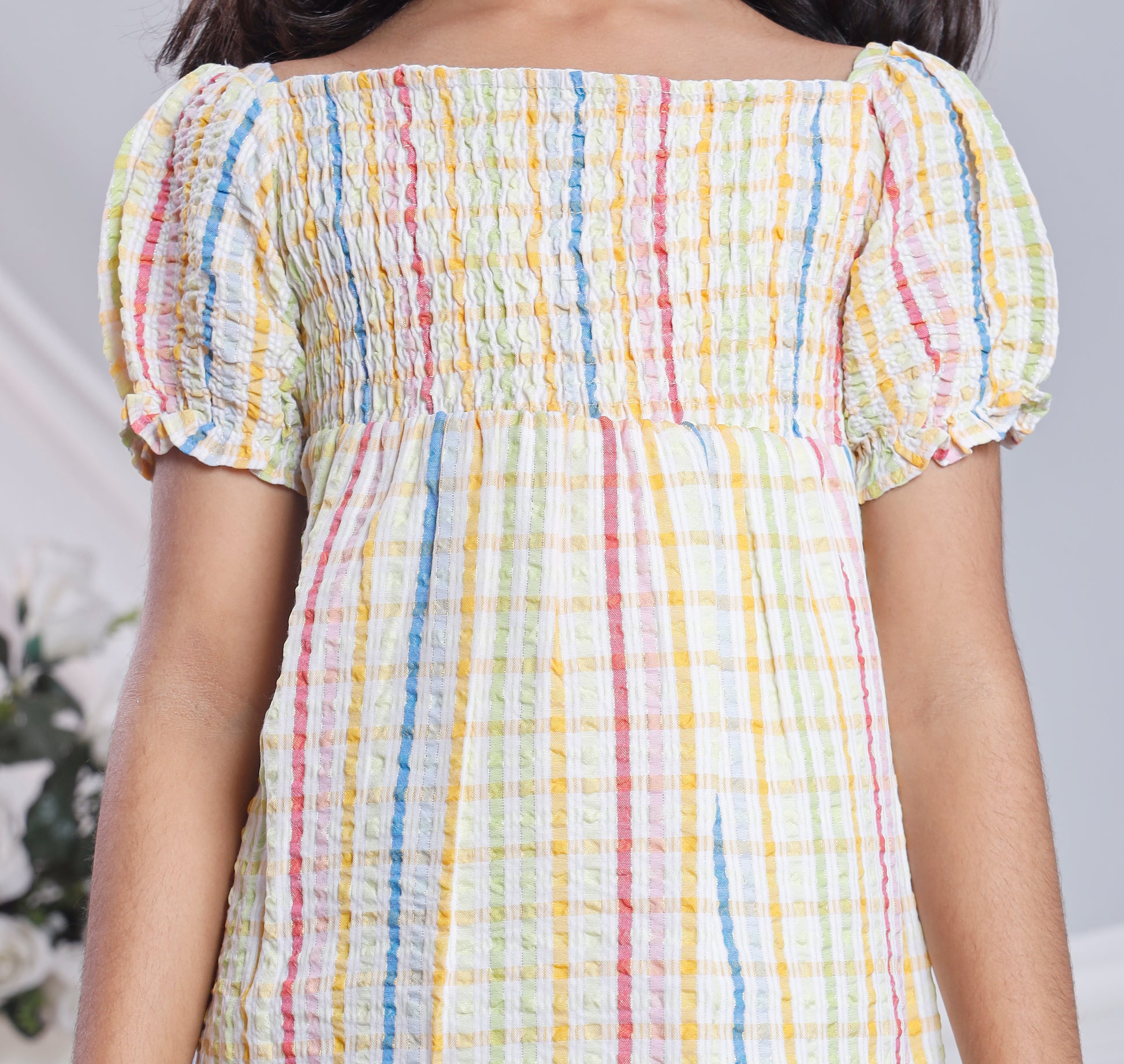 Misbis Check Print Summer Soft Stylish Dress
