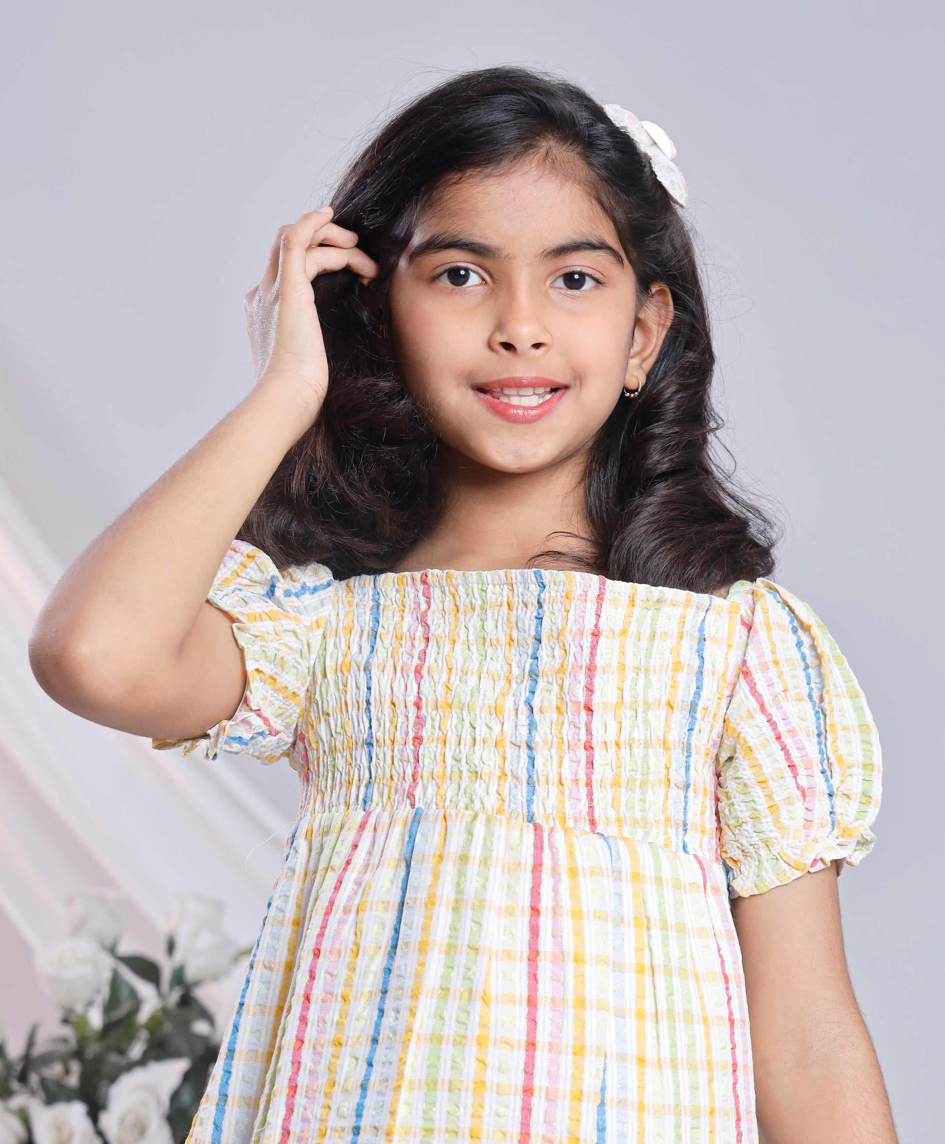 Misbis Check Print Summer Soft Stylish Dress