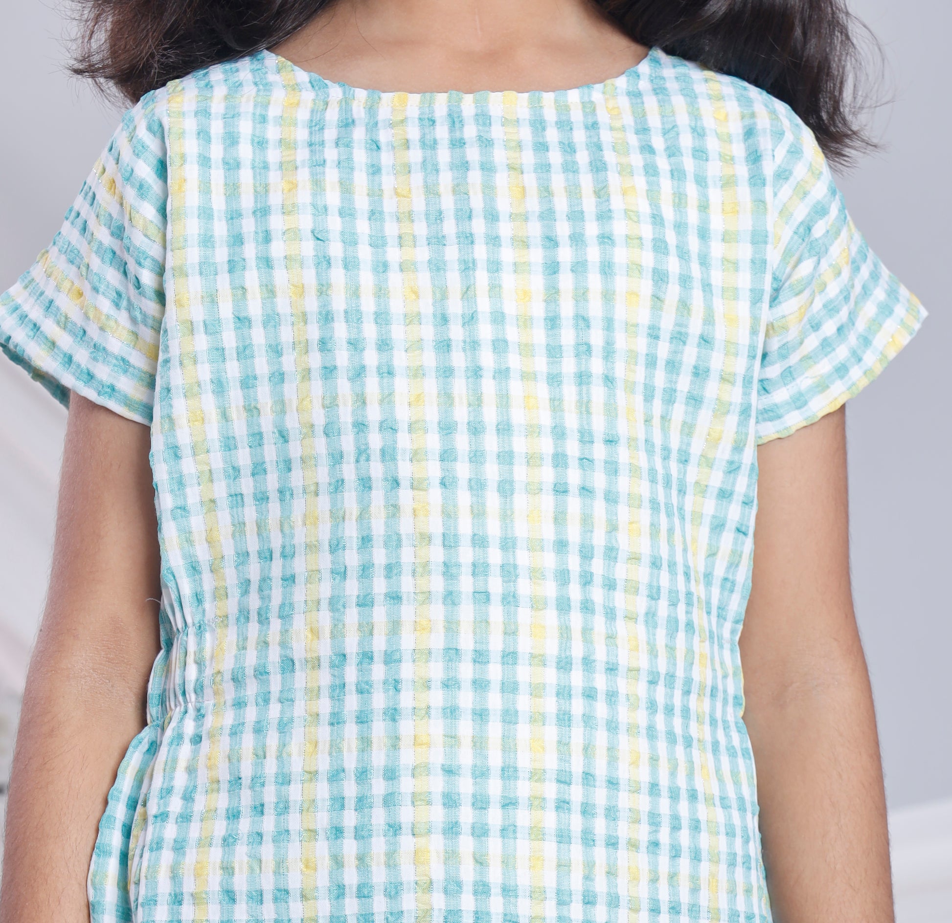 Misbis Check Print Summer Soft Stylish Dress