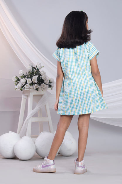 Misbis Check Print Summer Soft Stylish Dress