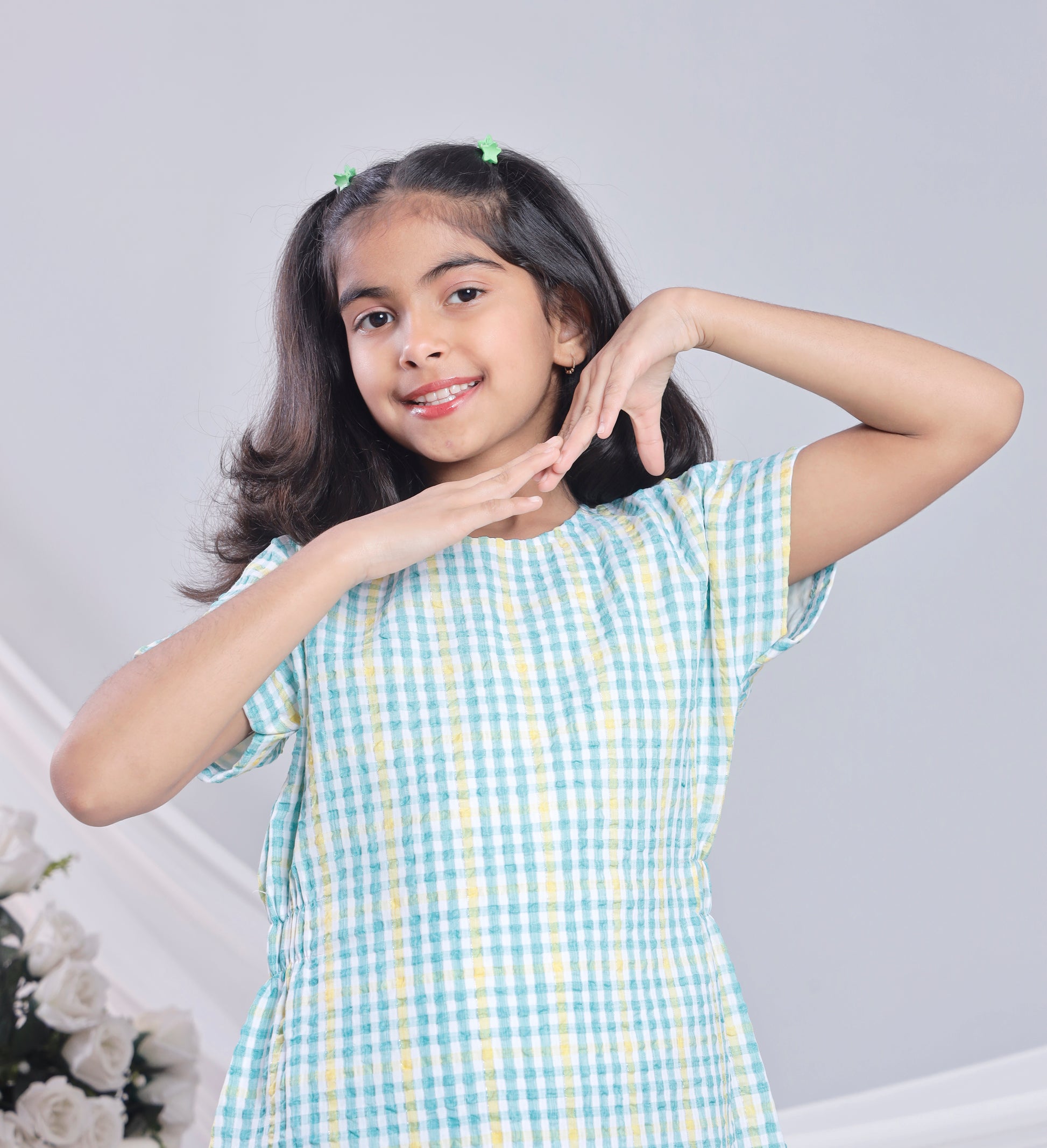 Misbis Check Print Summer Soft Stylish Dress