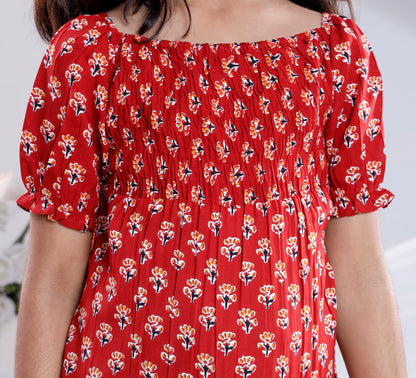 Misbis Check Print Summer Soft Stylish Dress
