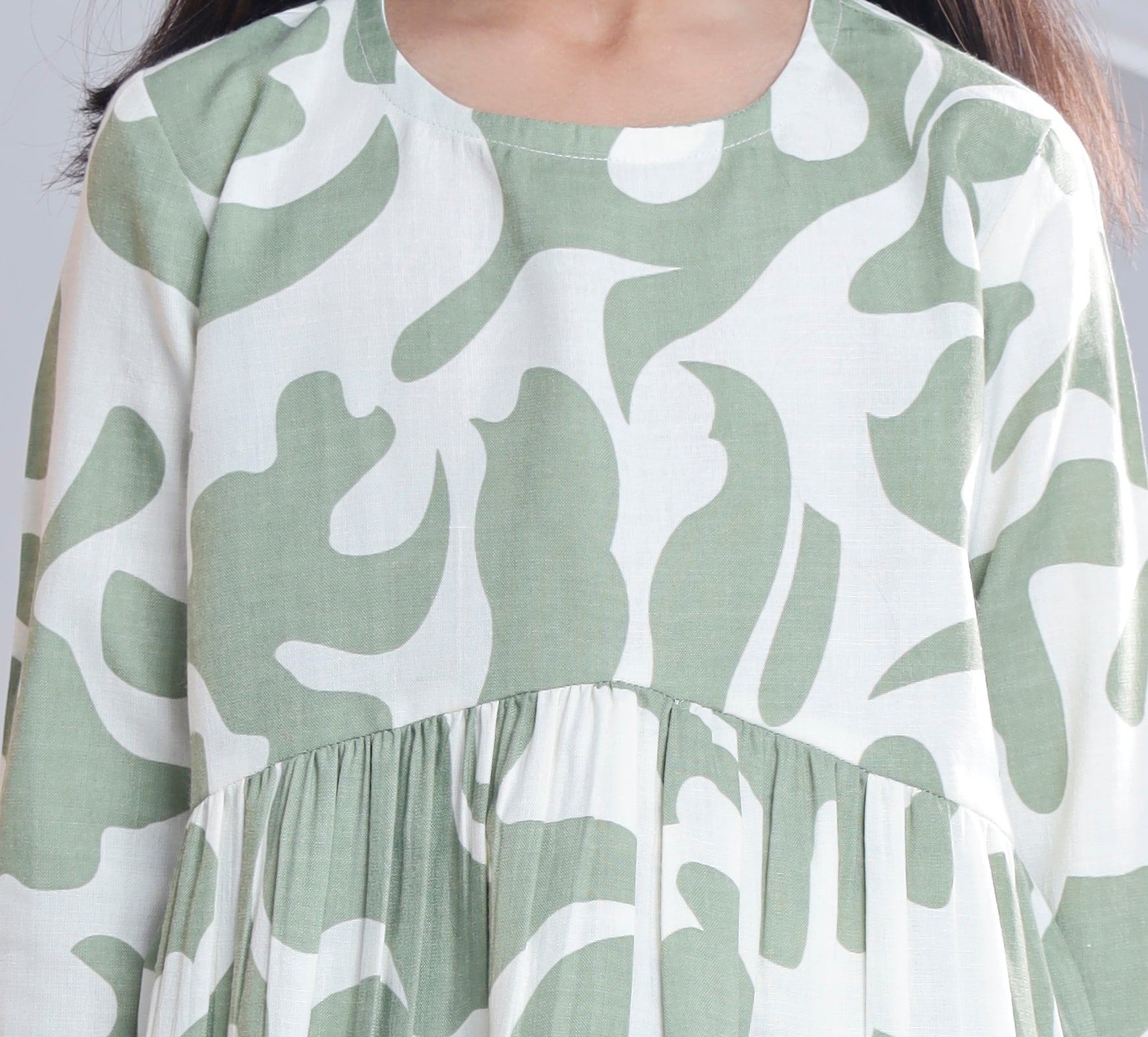Misbis Girl's Printed Green Co-ord Set