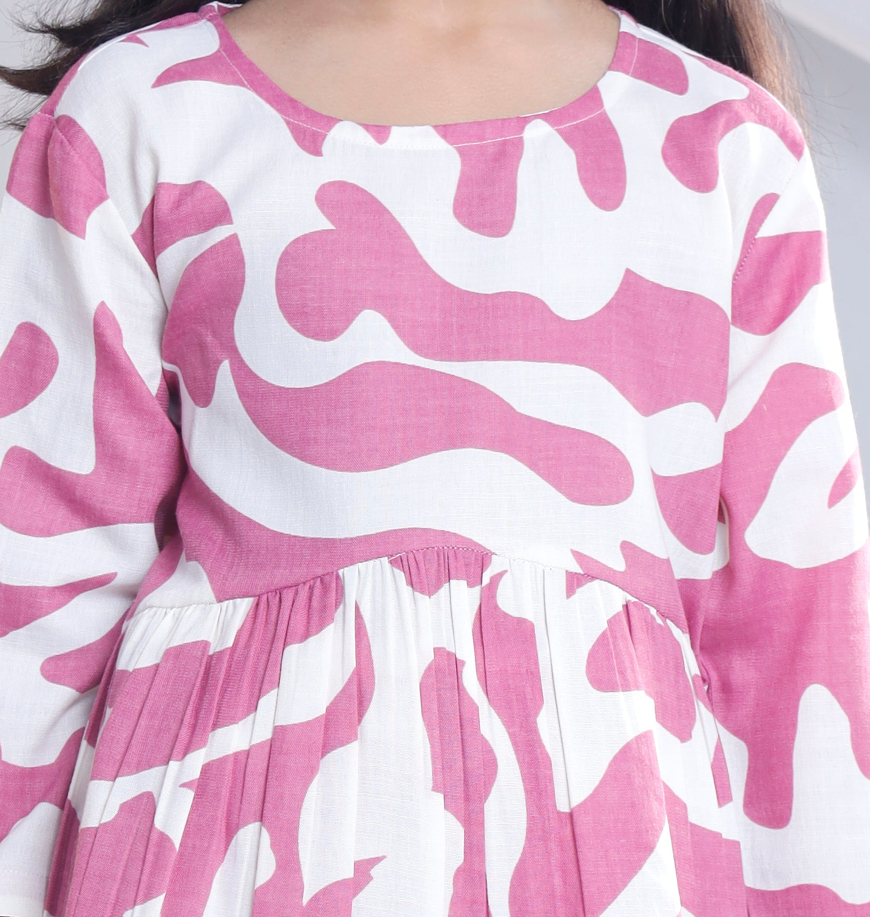 Misbis Girl's Printed Pink Co-ord Set
