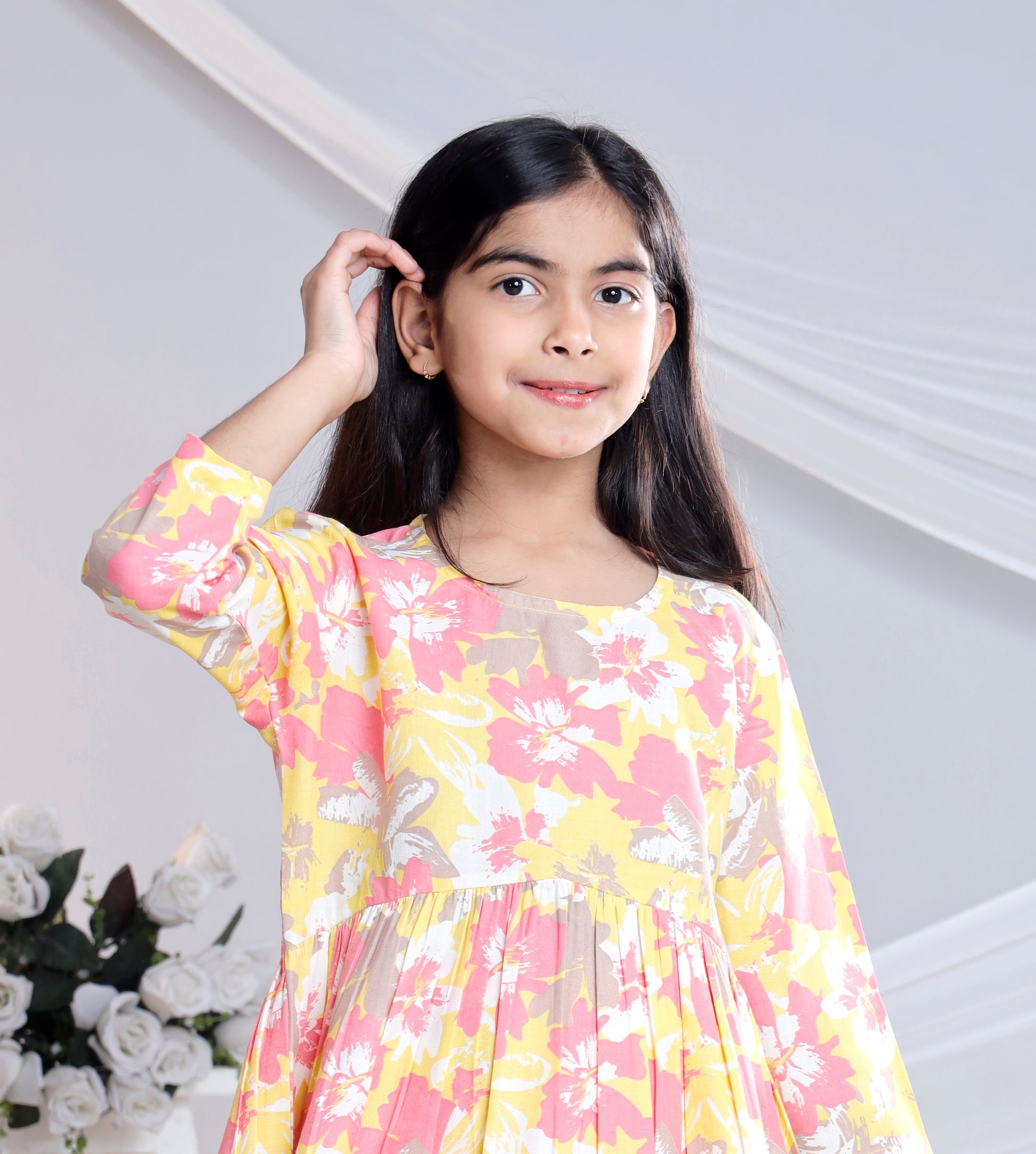 Misbis Girl's Printed Yellow Co-ord Set