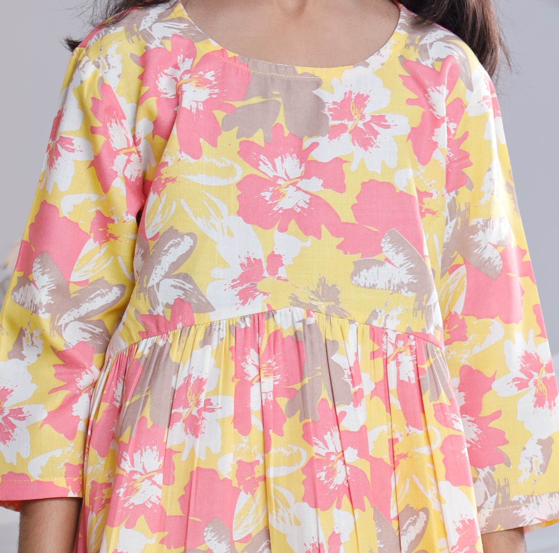 Misbis Girl's Printed Yellow Co-ord Set