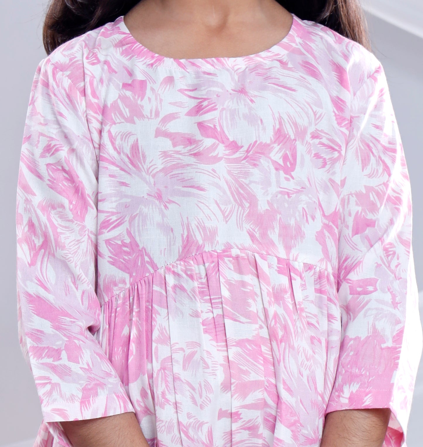 Misbis Girl's Printed Pink Co-ord Set
