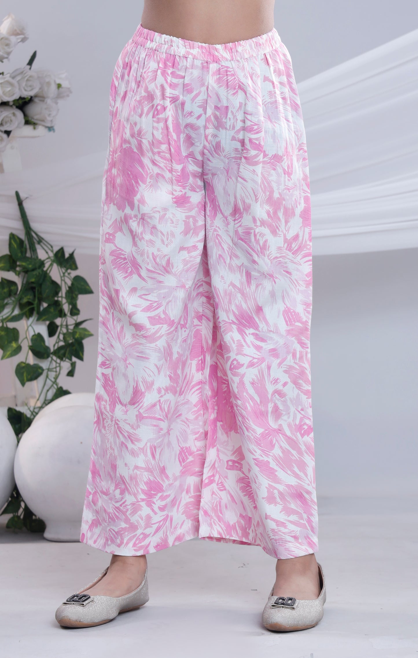 Misbis Girl's Printed Pink Co-ord Set