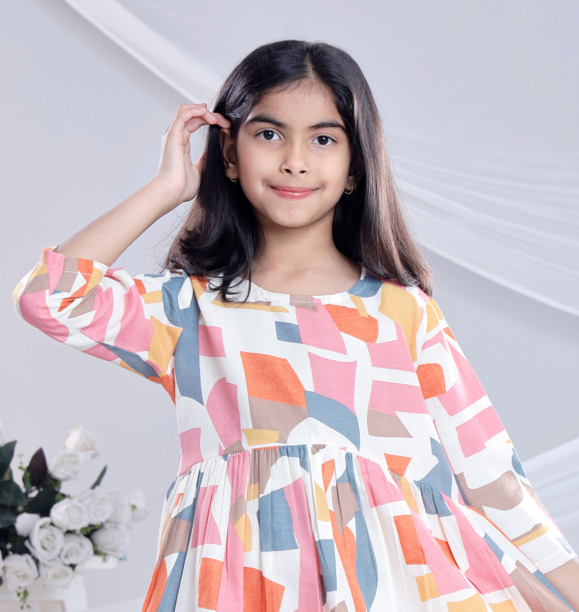 Misbis Girl's Printed Pink Co-ord Set