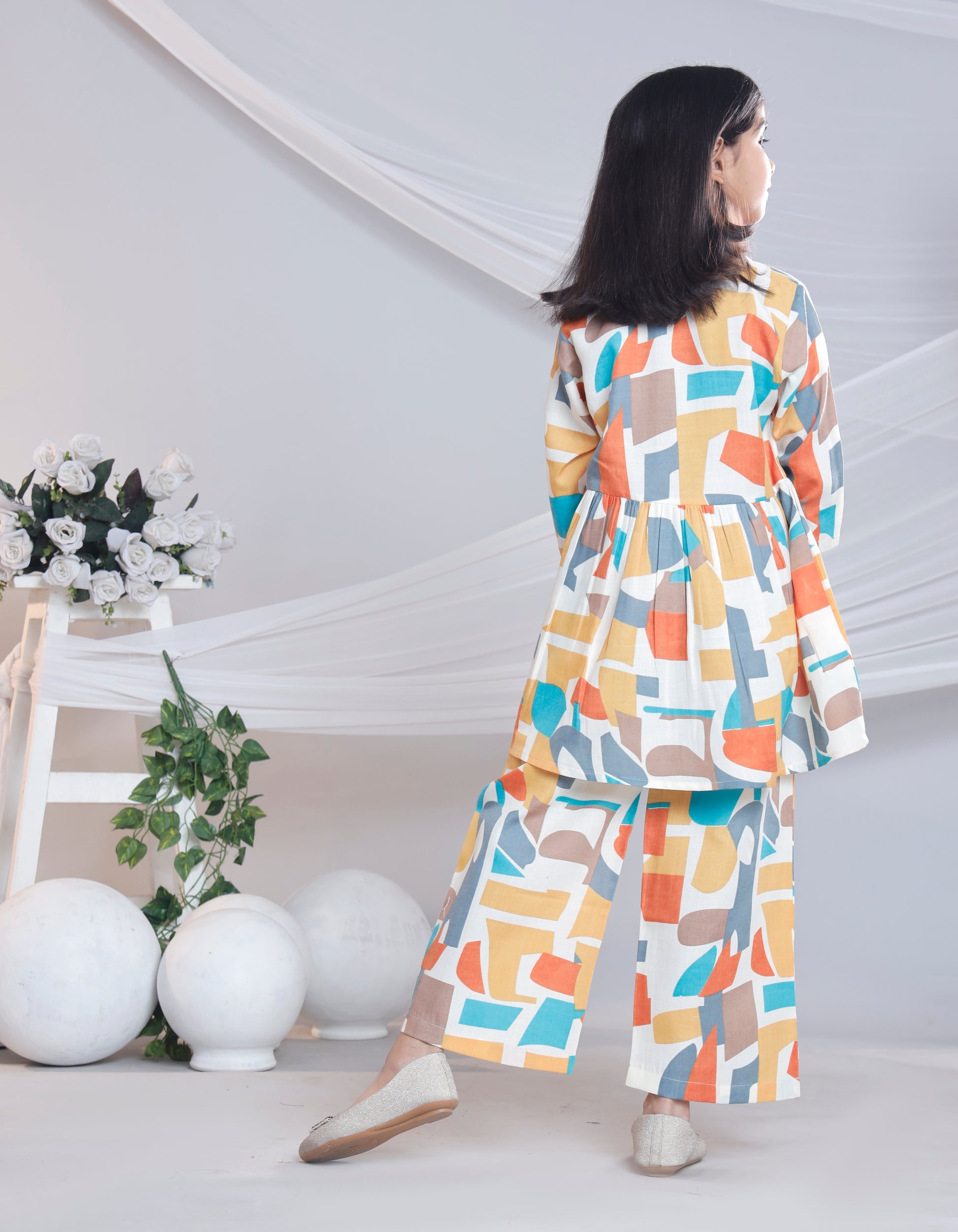 Misbis Girl's Printed Yellow Co-ord Set
