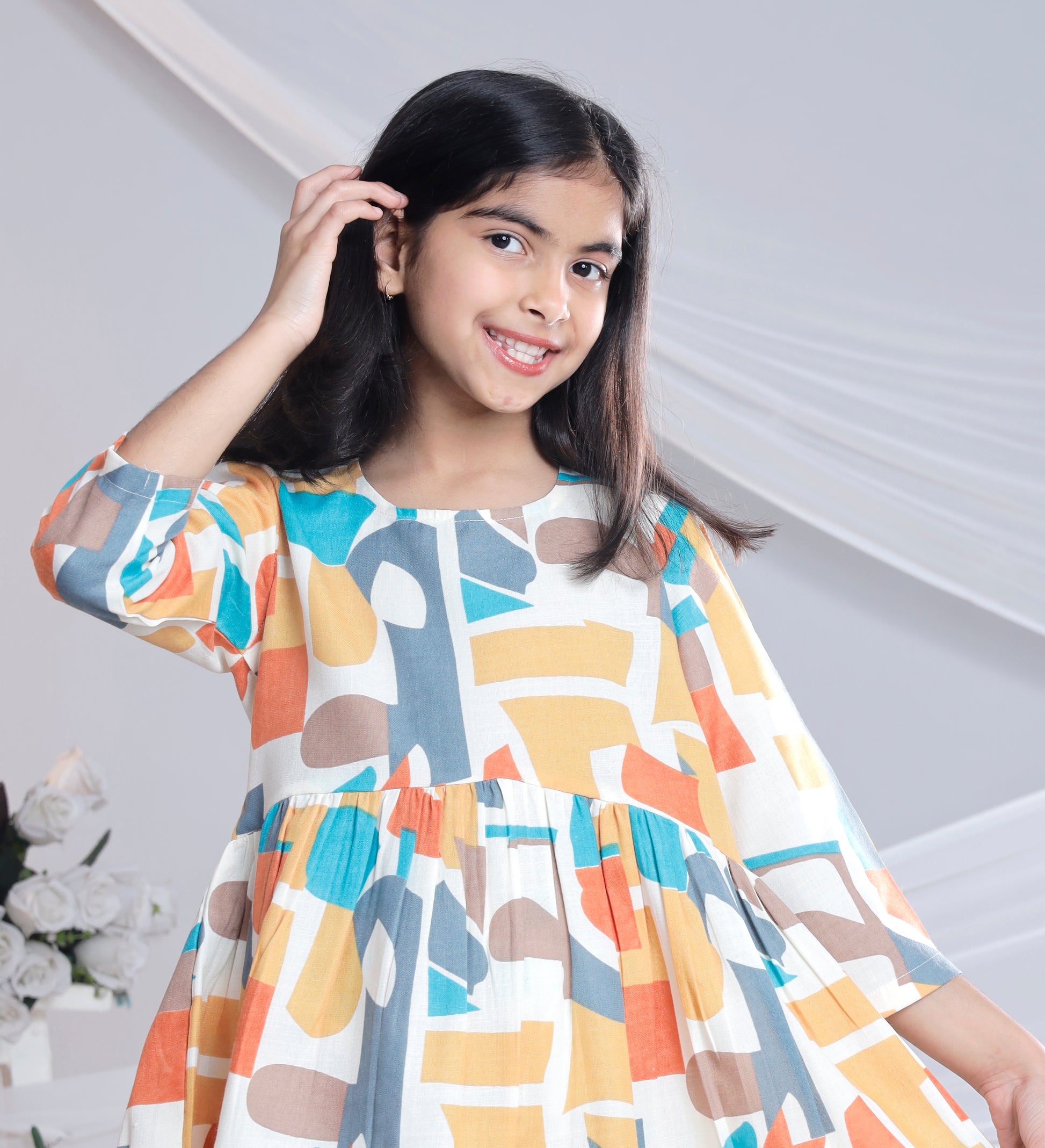 Misbis Girl's Printed Yellow Co-ord Set