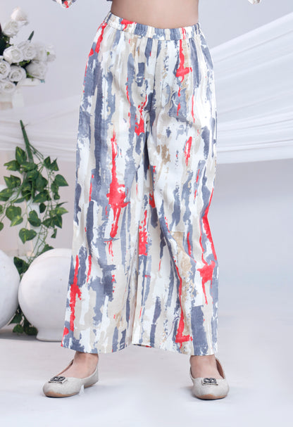 Misbis Girl's Printed Grey Co-ord Set