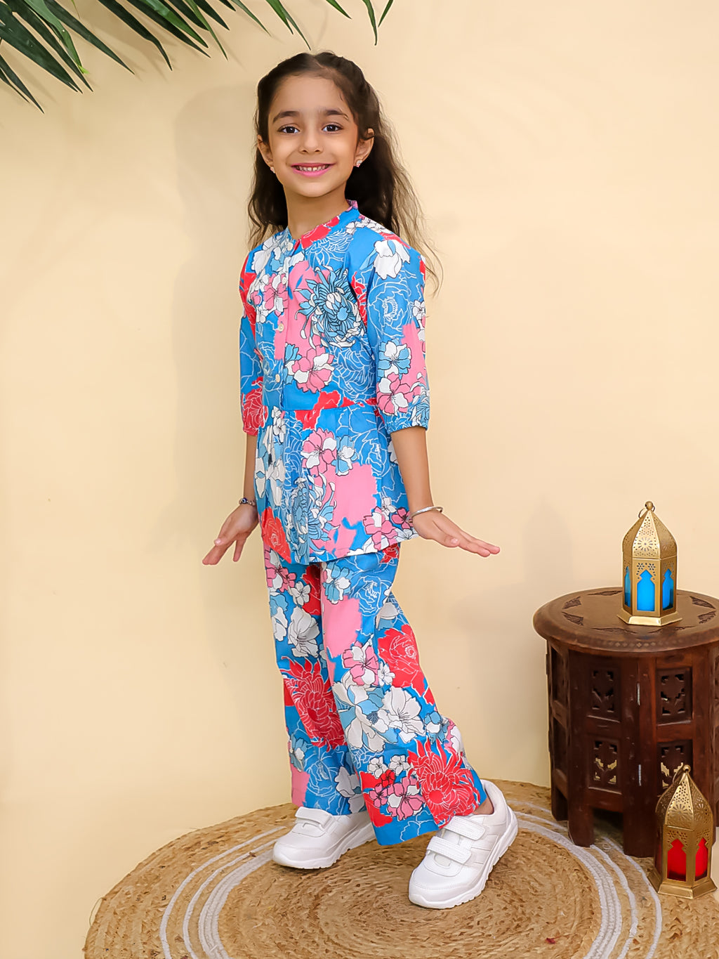 Misbis Girl's Floral Printed Co-ord set