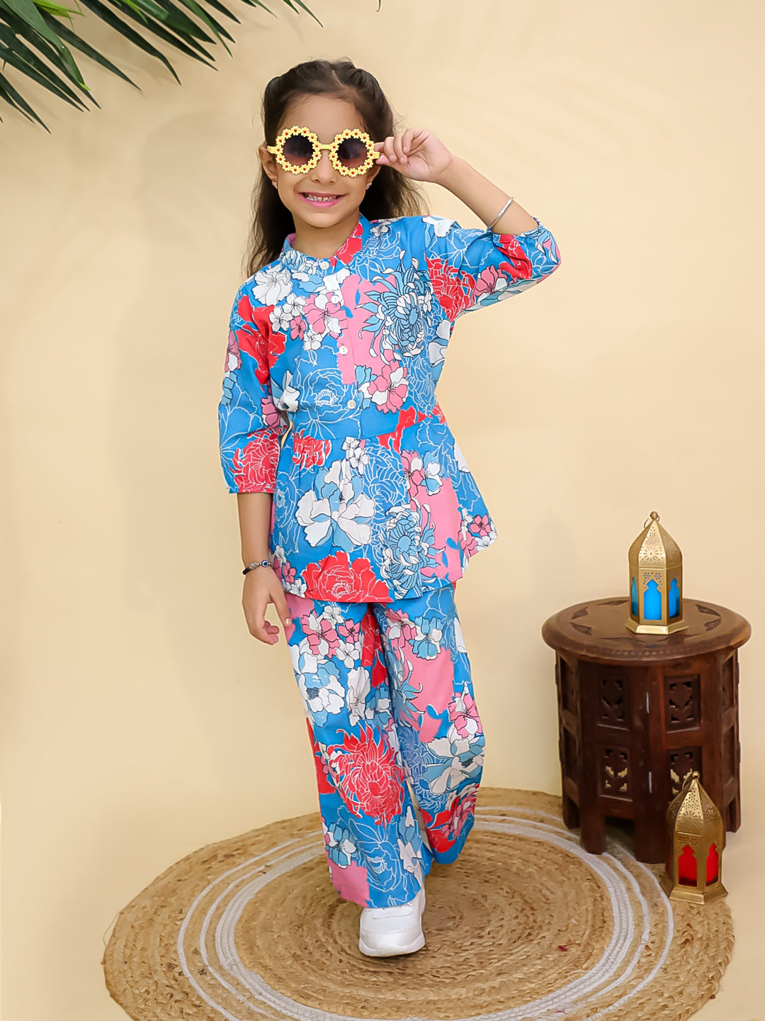 Misbis Girl's Floral Printed Co-ord set