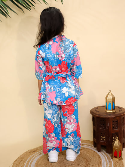 Misbis Girl's Floral Printed Co-ord set