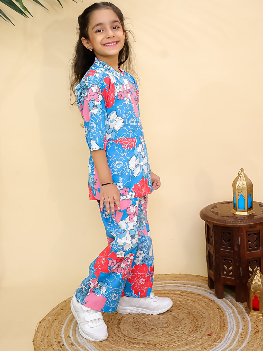 Misbis Girl's Floral Printed Co-ord set