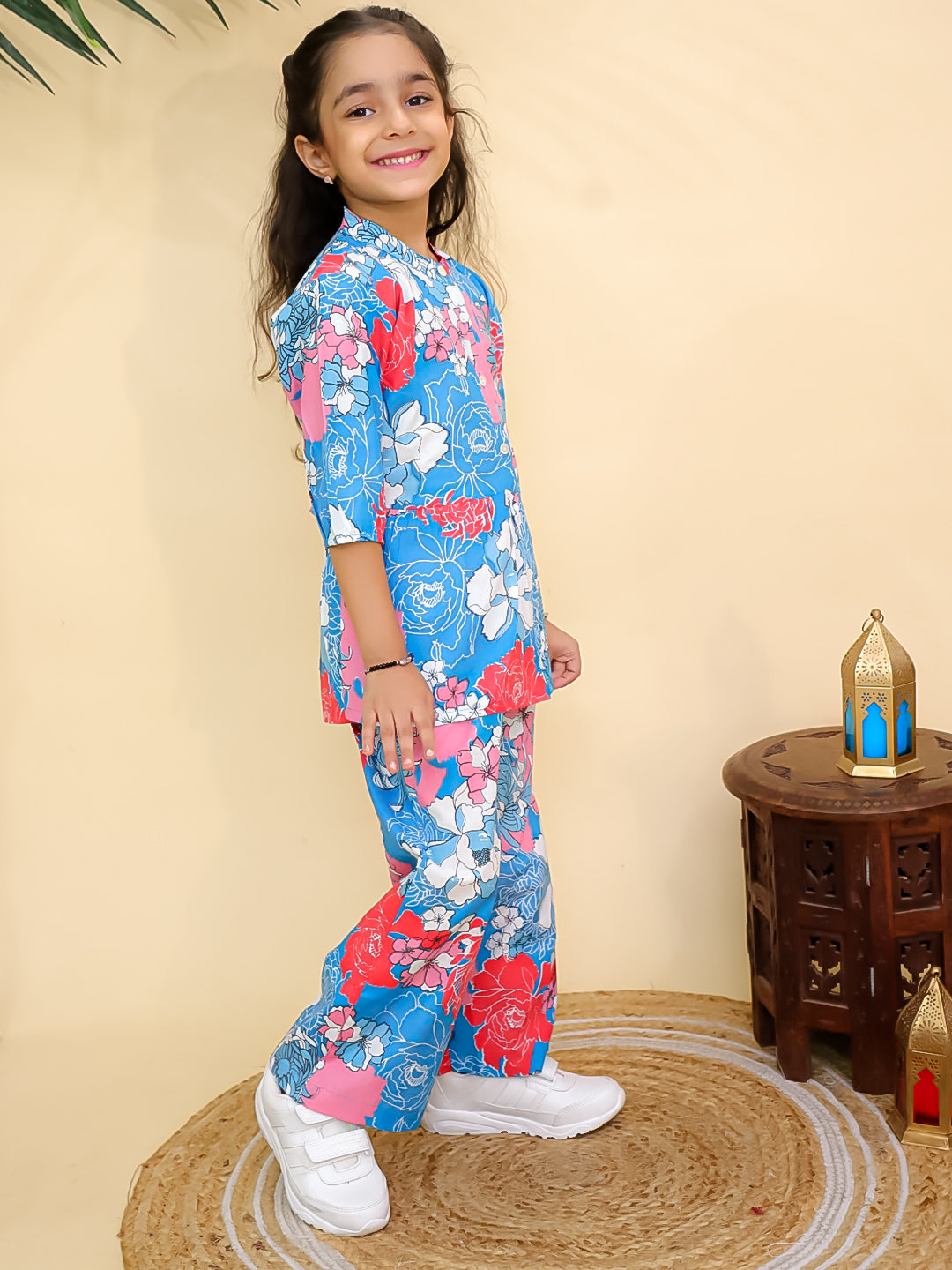 Misbis Girl's Floral Printed Co-ord set