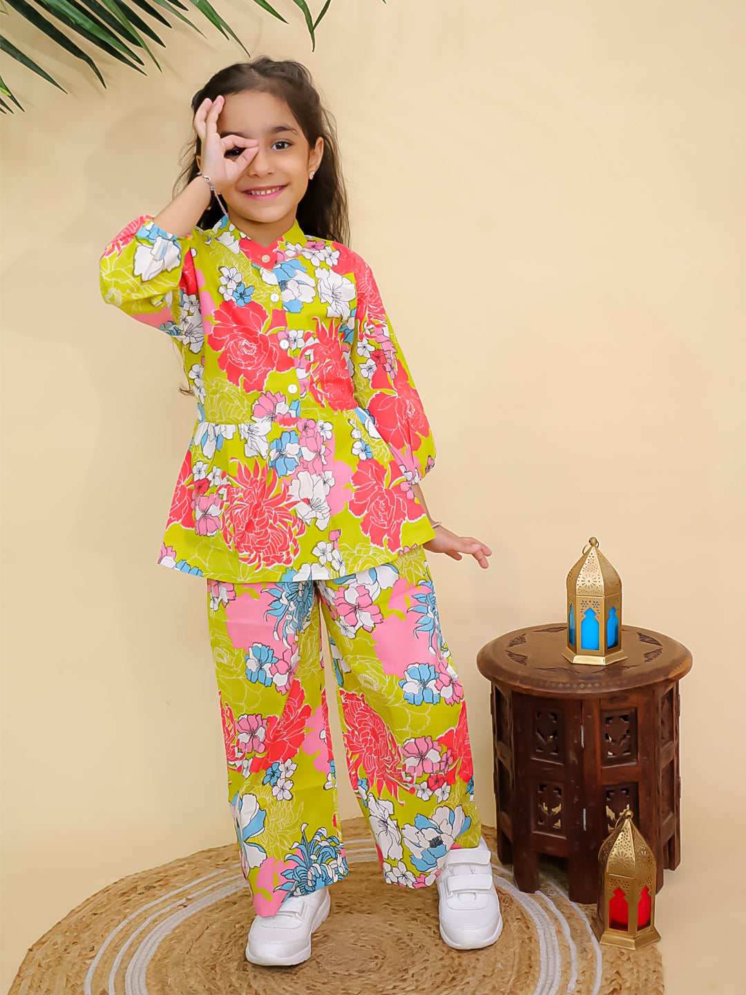 Misbis Girl's Floral Printed Co-ord set