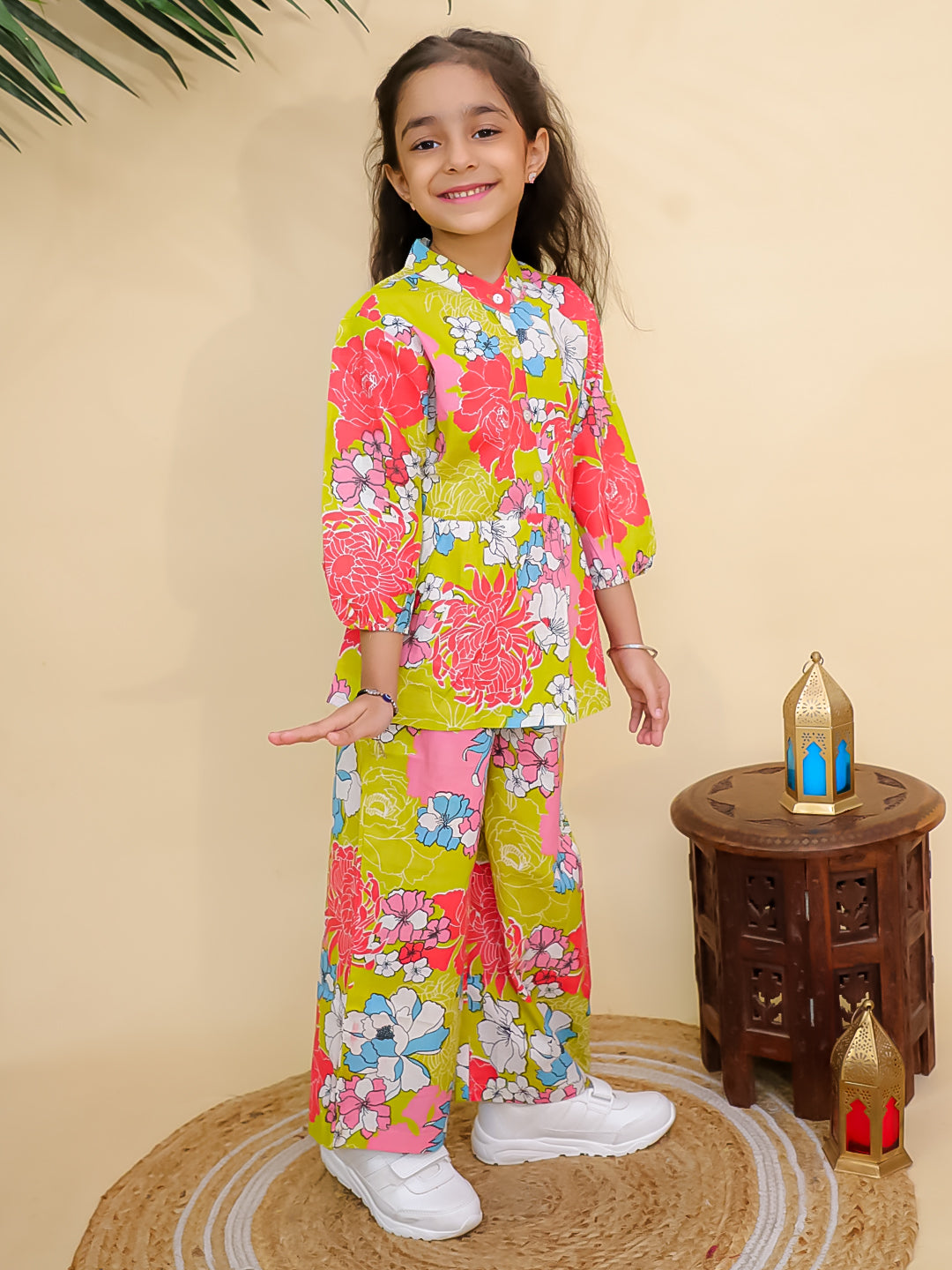 Misbis Girl's Floral Printed Co-ord set