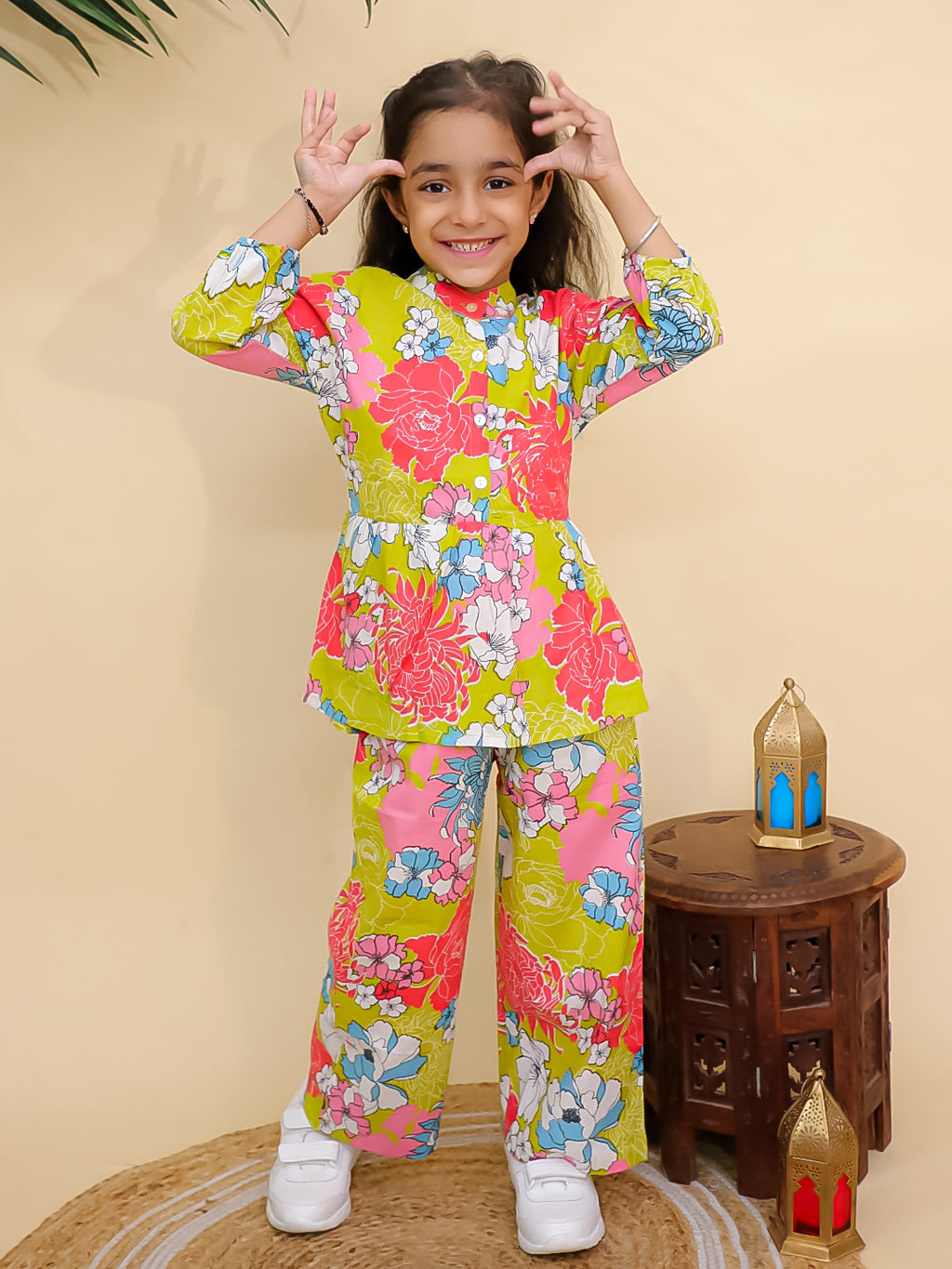 Misbis Girl's Floral Printed Co-ord set