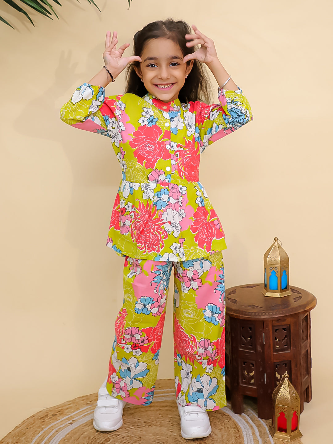 Misbis Girl's Floral Printed Co-ord set