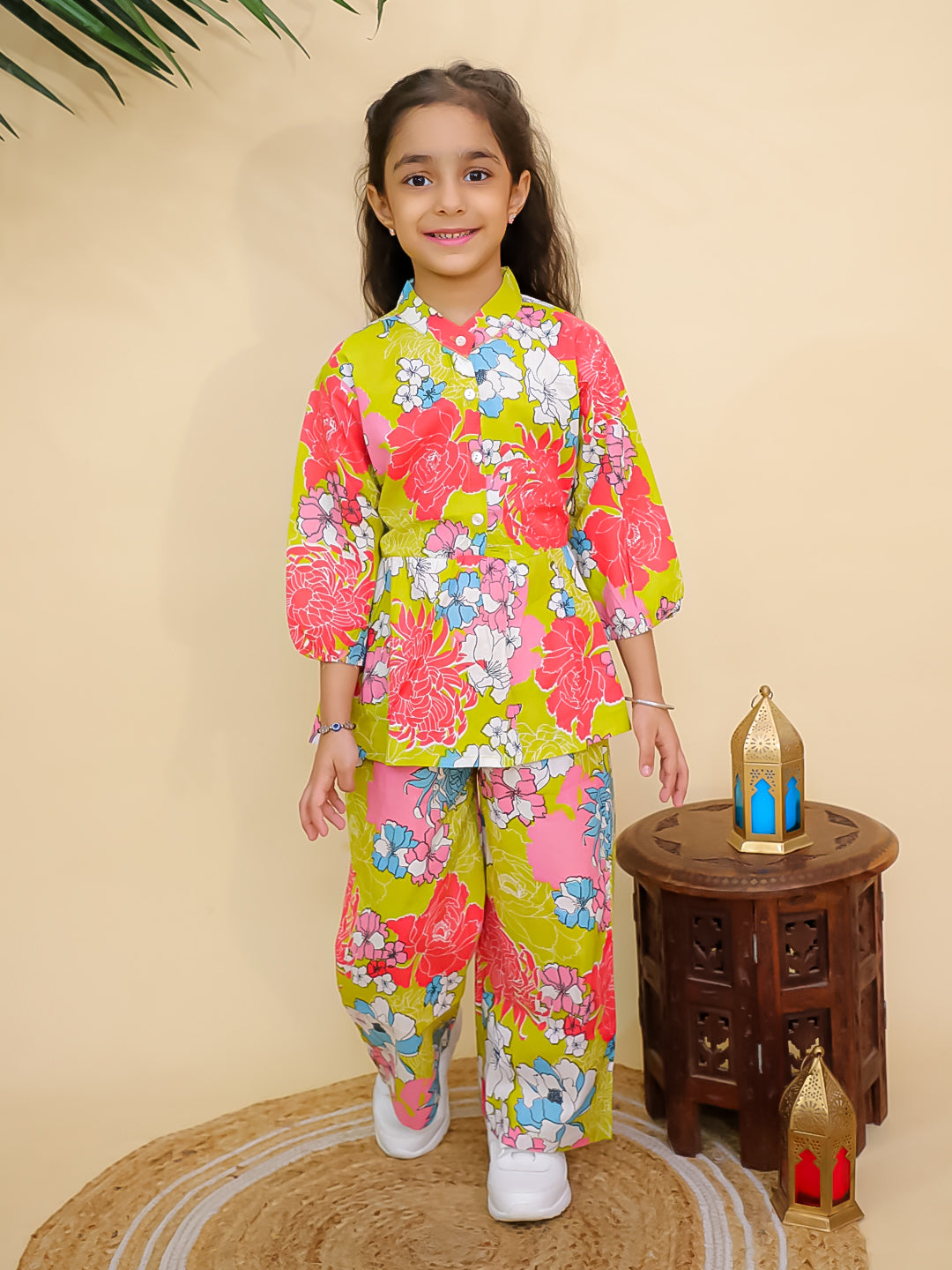 Misbis Girl's Floral Printed Co-ord set