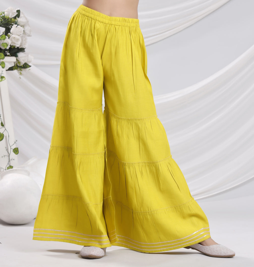 Misbis Girl's Sequence Work Kurta Sharara Set