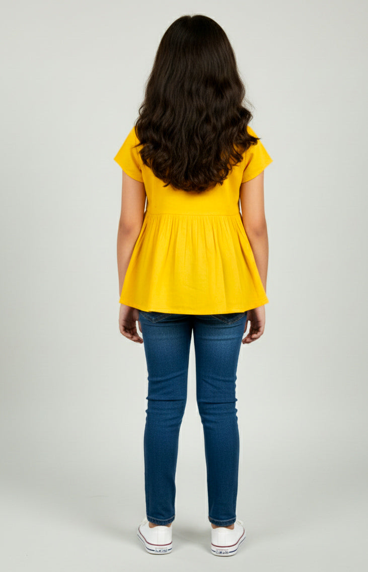 Misbis Girls Floral  Embroidery Short Kurti