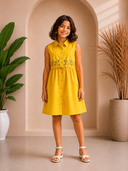 Misbis Embroidered Stylish Shirt Dress