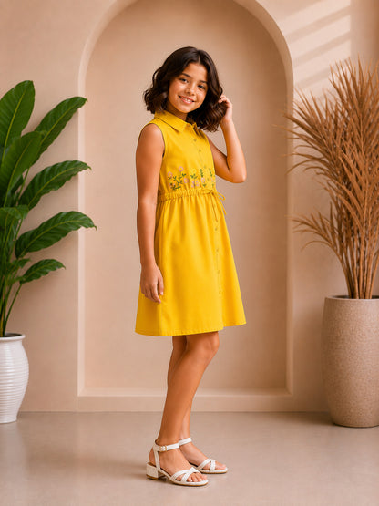 Misbis Embroidered Stylish Shirt Dress