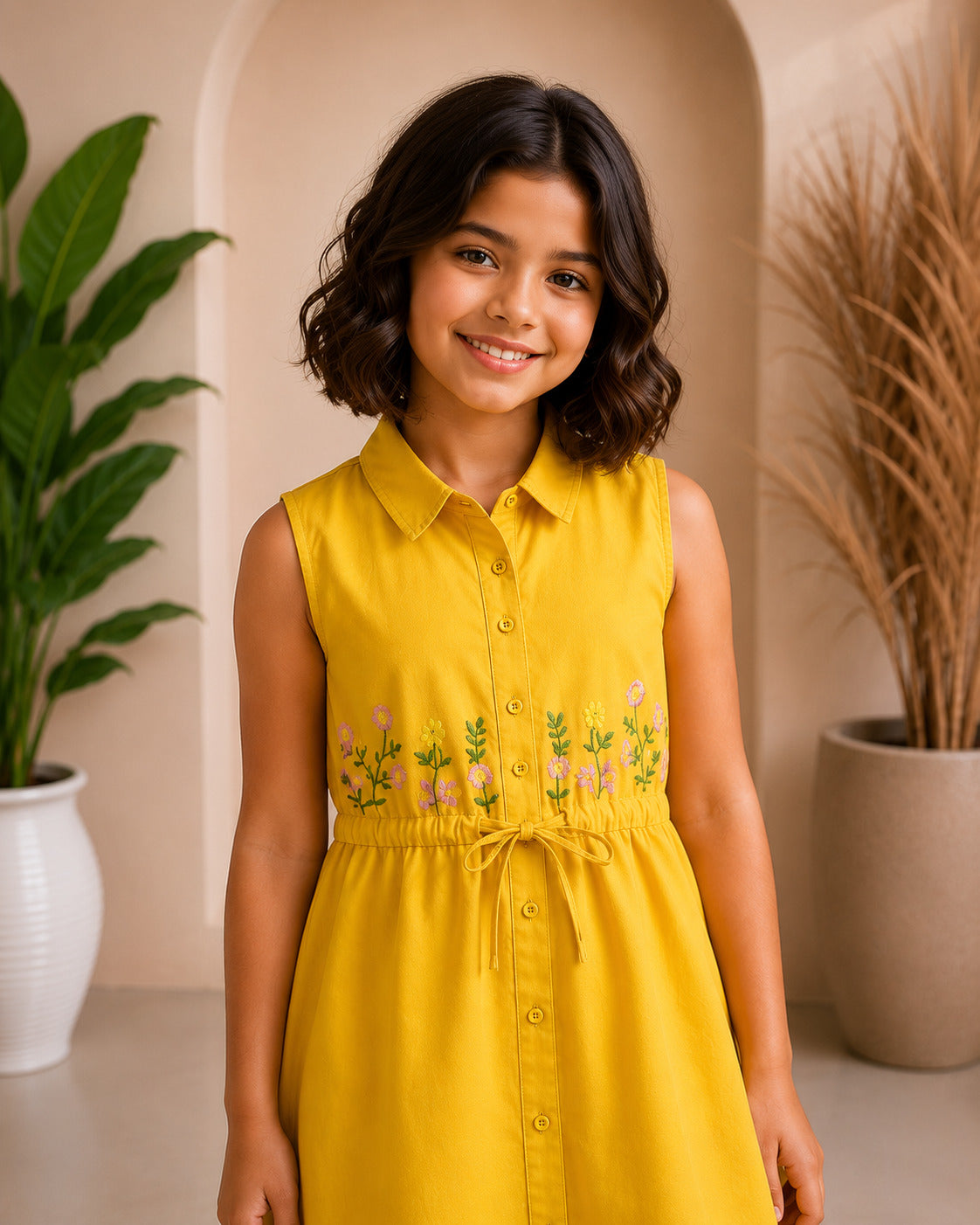 Misbis Embroidered Stylish Shirt Dress