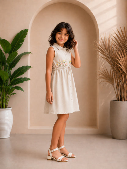 Misbis Embroidered Stylish Shirt Dress