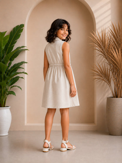 Misbis Embroidered Stylish Shirt Dress