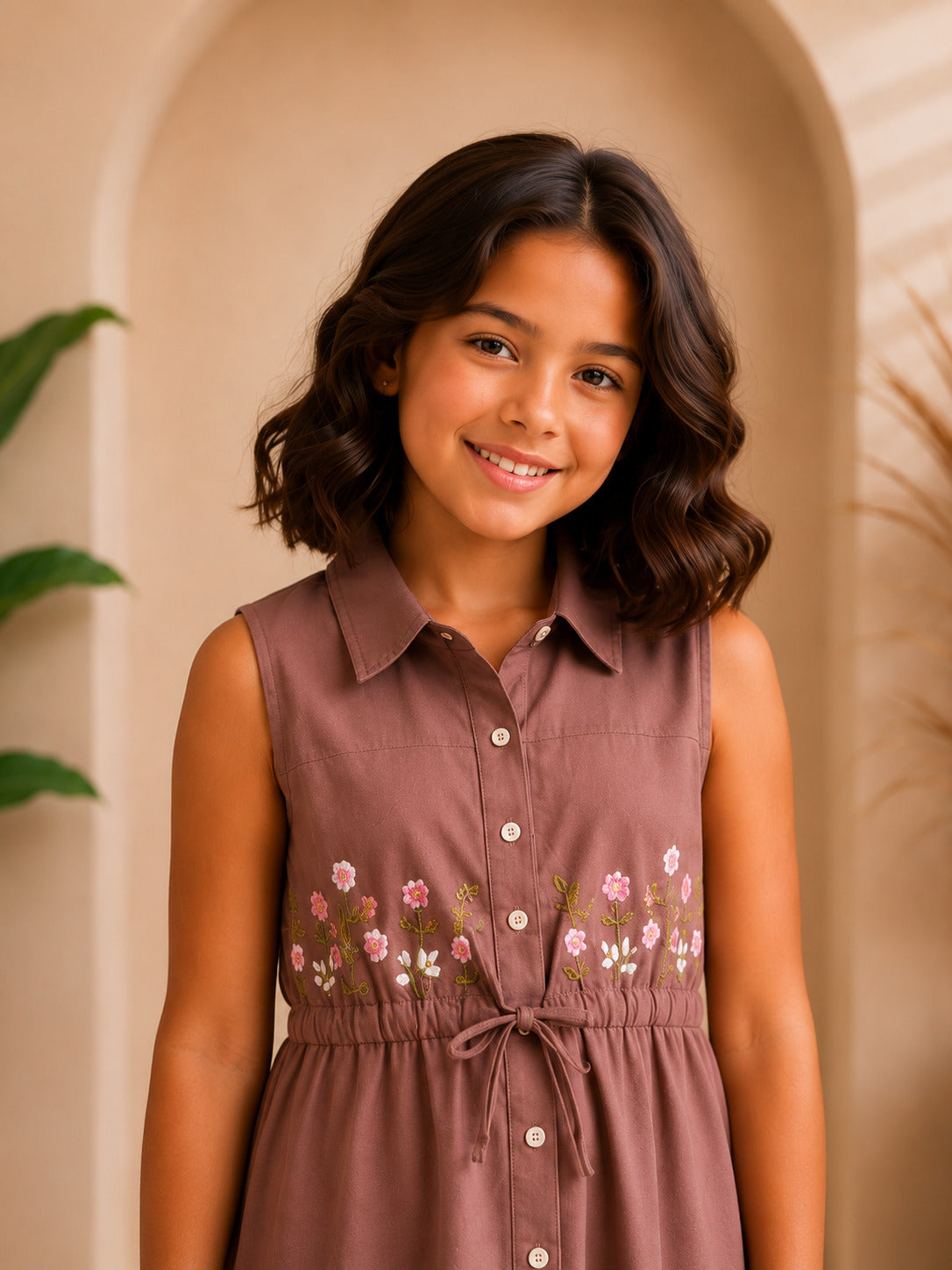Misbis Embroidered Stylish Shirt Dress