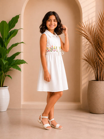 Misbis Embroidered Stylish Shirt Dress