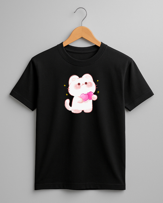 Misbis pure cotton boy's & girl's Kitty print casual T-shirt