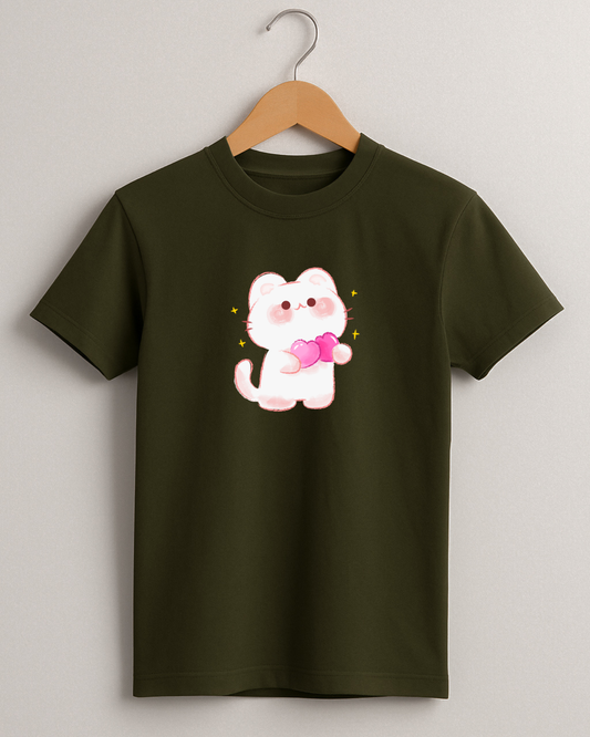 Misbis pure cotton boy's & girl's Kitty print casual T-shirt