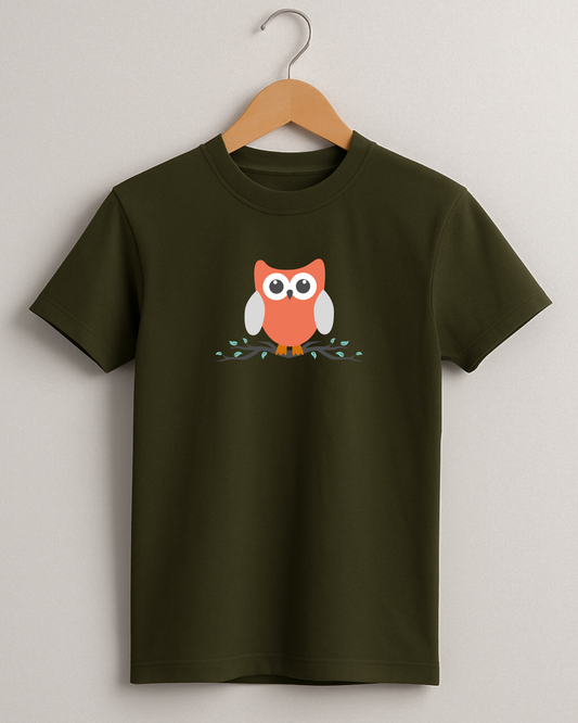 Kidaroo pure cotton boy's & girl's Owl print casual T-shirt