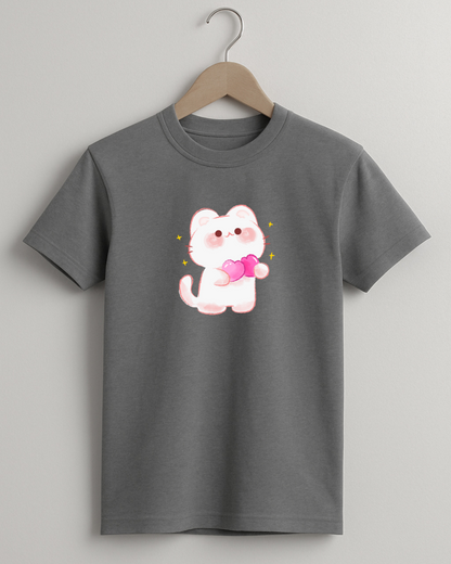 Misbis pure cotton boy's & girl's Kitty print casual T-shirt