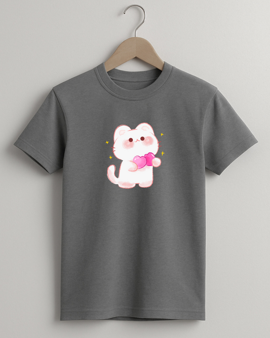 Misbis pure cotton boy's & girl's Kitty print casual T-shirt