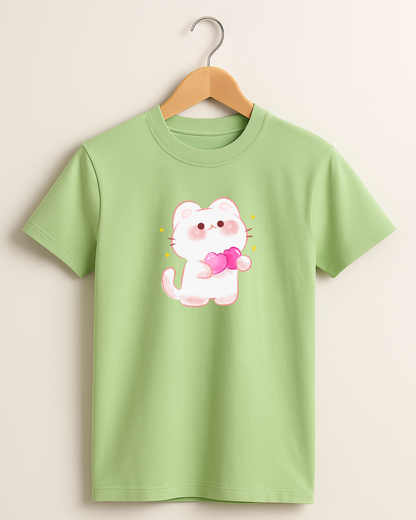 Kidaroo pure cotton boy's & girl's Kitty print casual T-shirt